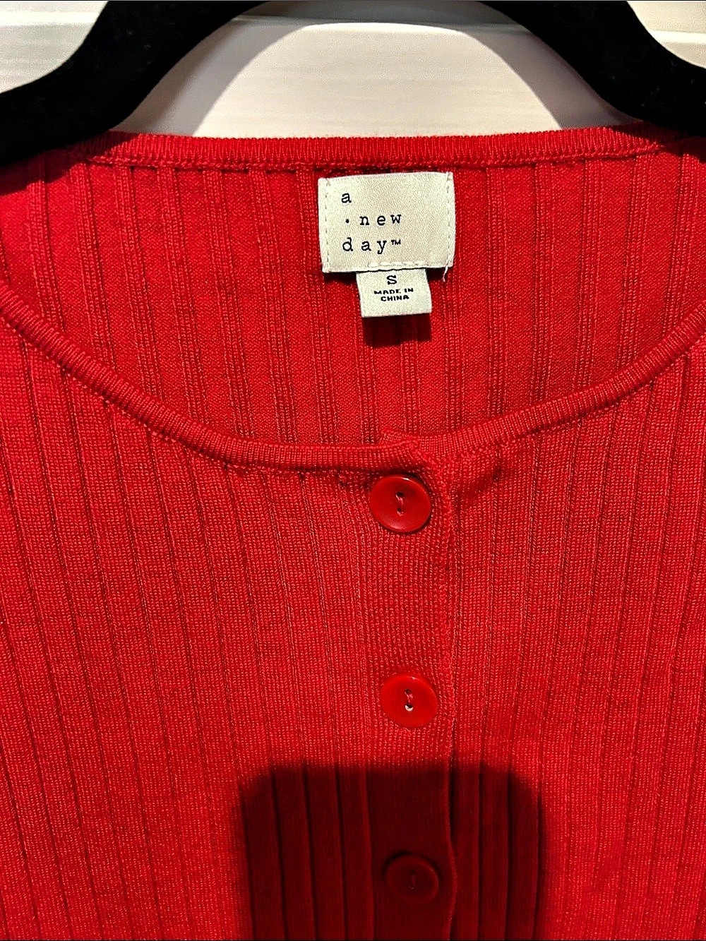 a new day Ribbed Button-Front Tank Top Red Size Small - Picture 3 of 3